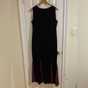 Talbots Burgundy Wine Red Silk Velvet Maxi Dress